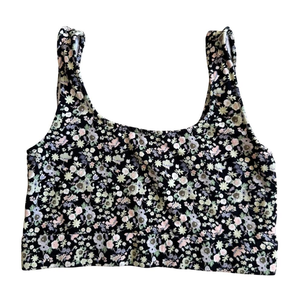 Ann Taylor LOFT Womens Size M Floral Blue Crop Top